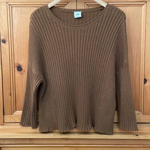CAbi “Luna” pullover light brown sweater, size Small (style #3364)